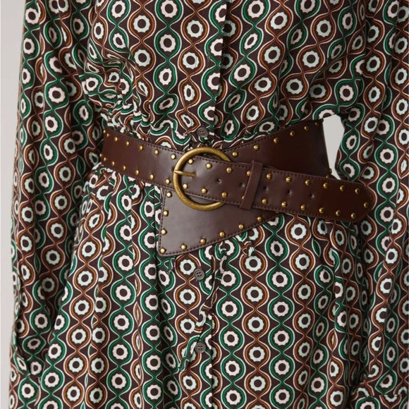 NIB: Brown Wide Feax Leather Belt (fits 71-91 cm) - Picture 4 of 5